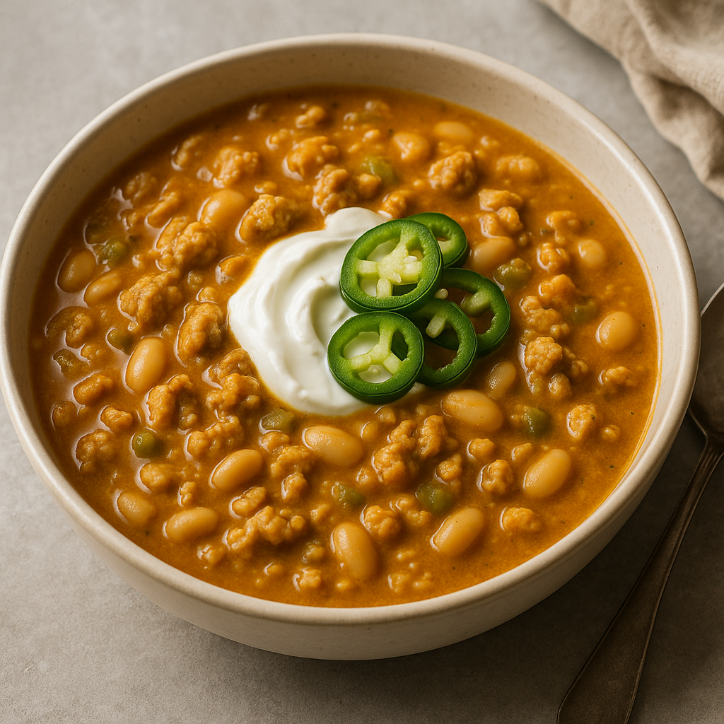 Creamy White Bean Pumpkin Turkey Chili