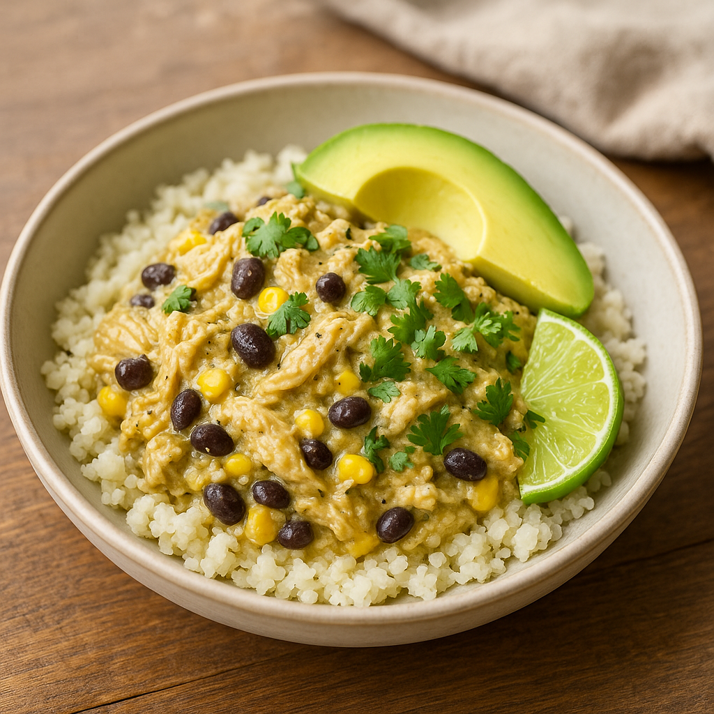 Dump-and-Go Crockpot Salsa Verde Chicken Bowls