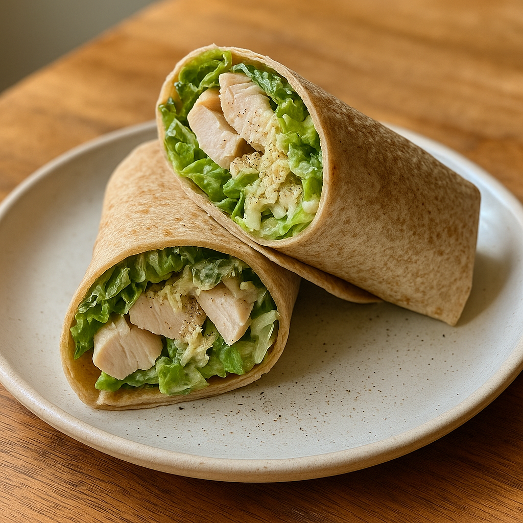 High-Protein Chicken Caesar Wrap