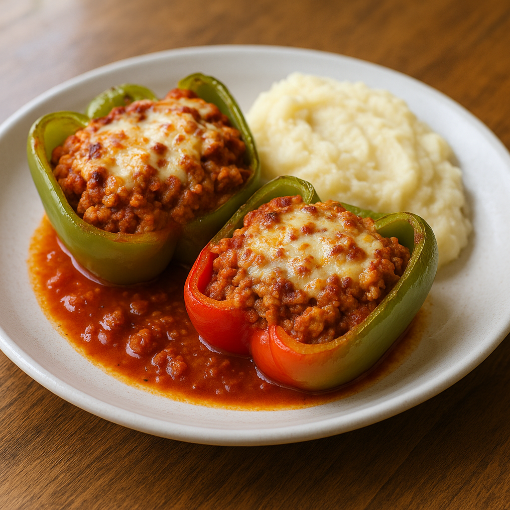 Italian Stuffed Peppers with Creamy Protein Mashed Potatoes