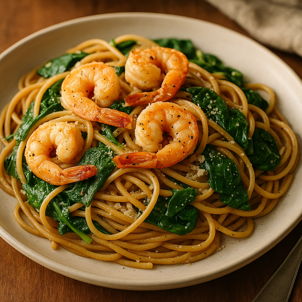 Lemon Garlic Shrimp Protein Pasta