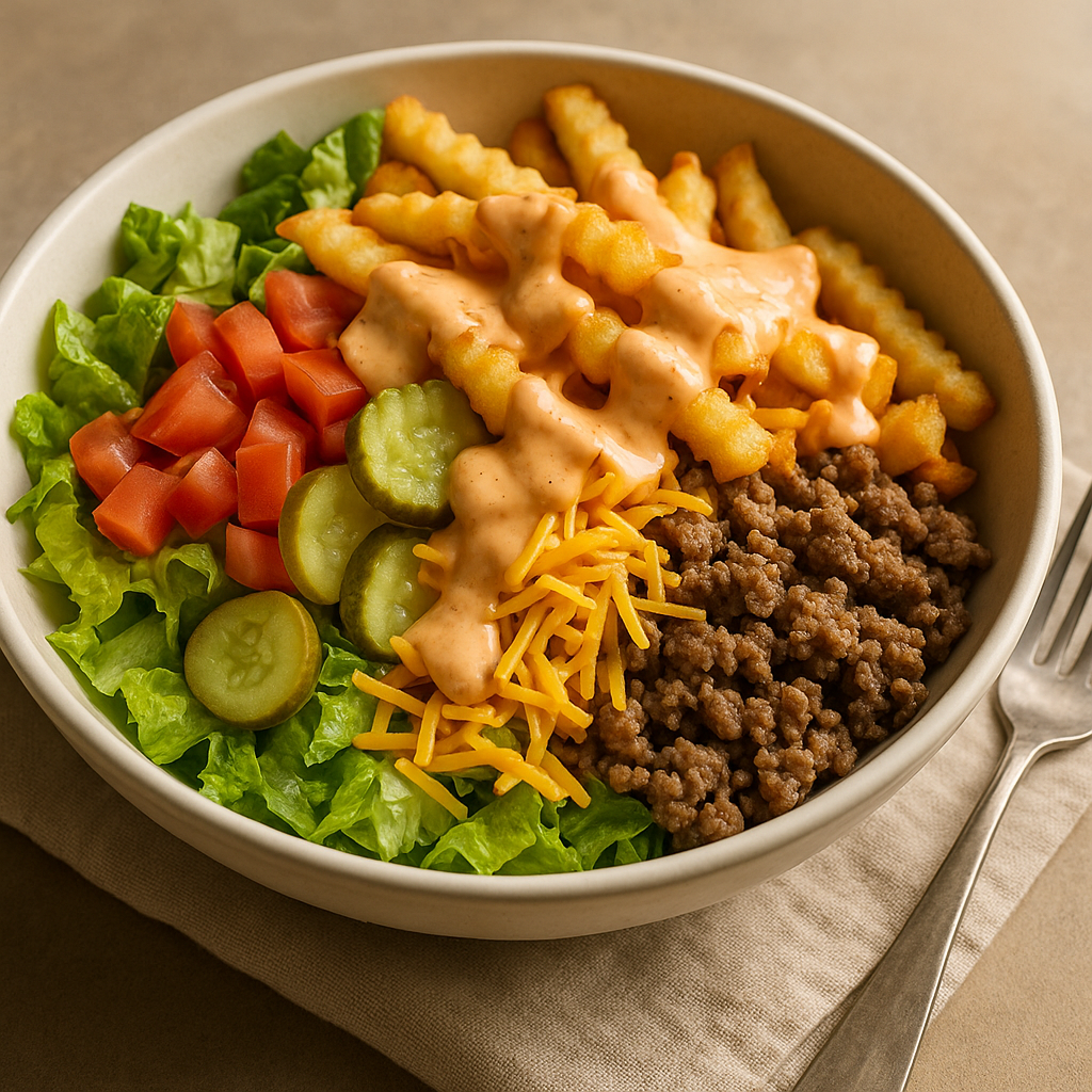 Loaded Cheeseburger Protein Bowl