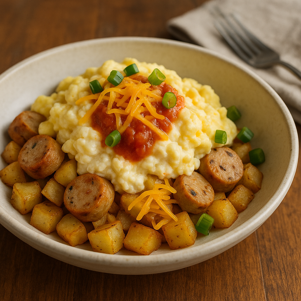 Loaded Chicken Sausage Breakfast Potato Bowl
