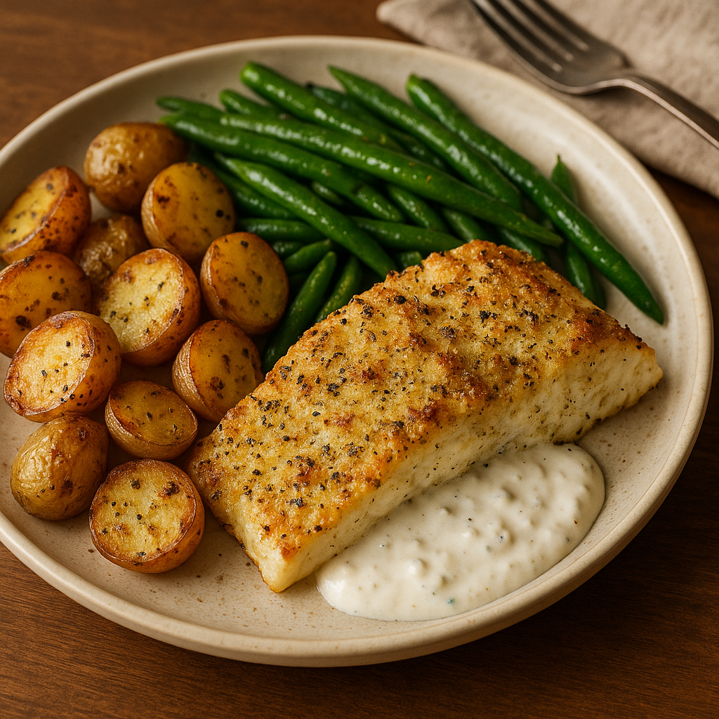 Parmesan Ranch Cod with Crispy Potatoes