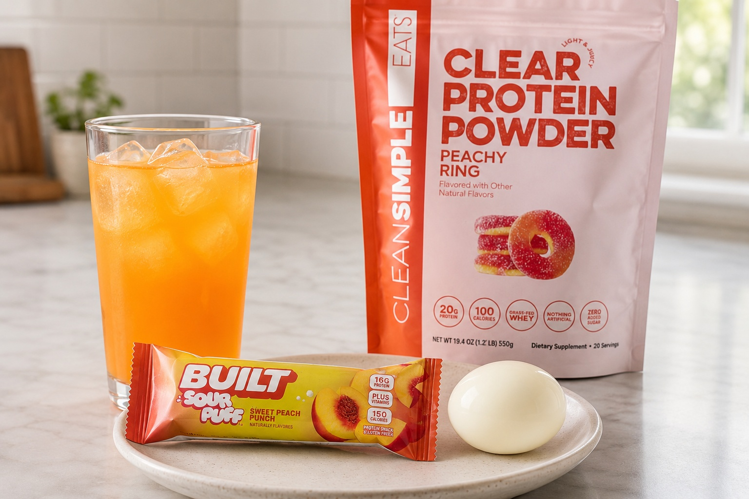 Sour Peach & Peachy Ring Protein Snack