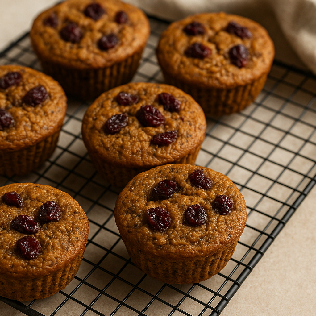 Sweet Potato Cranberry Protein Muffins