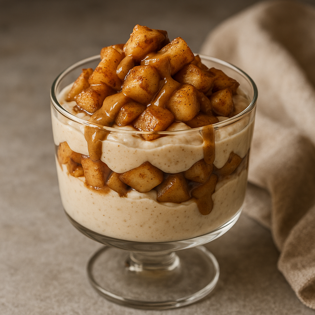 Warm Cinnamon Apple Cheesecake Protein Parfait