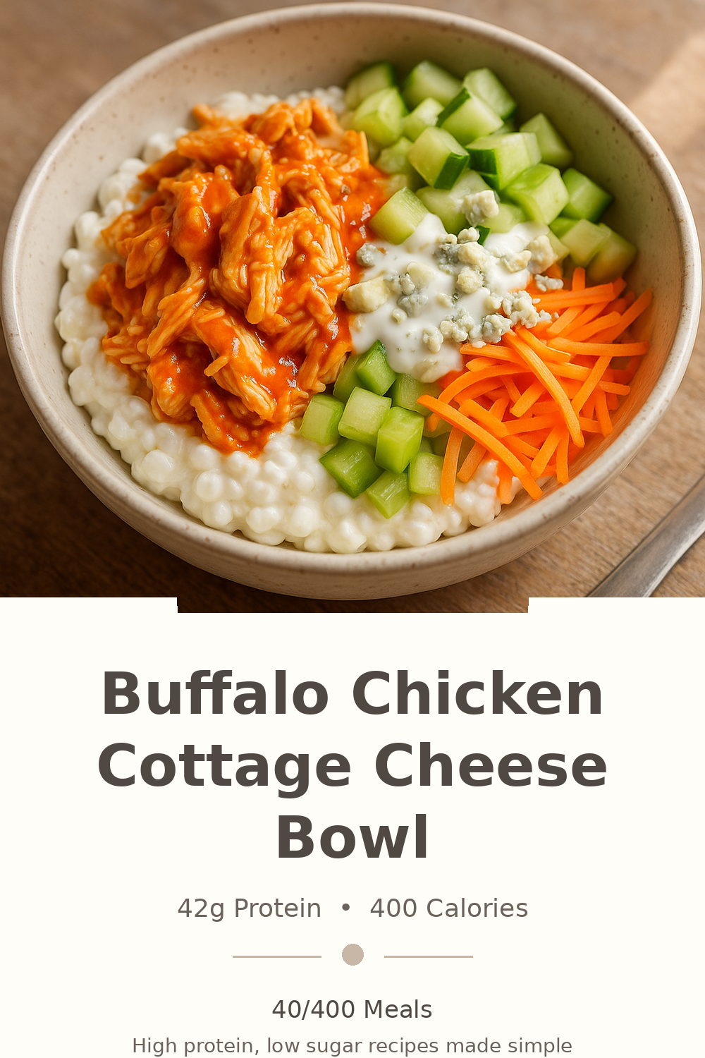 Buffalo Chicken Cottage Cheese Bowl