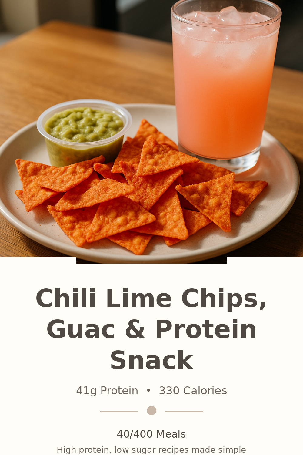 Chili Lime Chips, Guac & Protein Snack