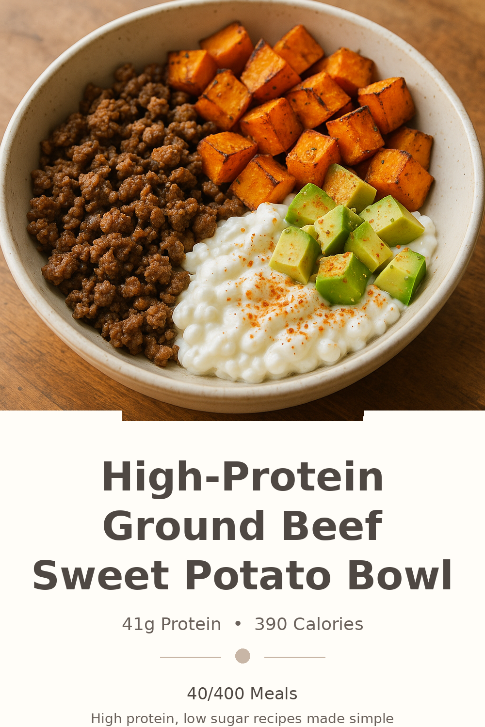 High-Protein Ground Beef Sweet Potato Bowl