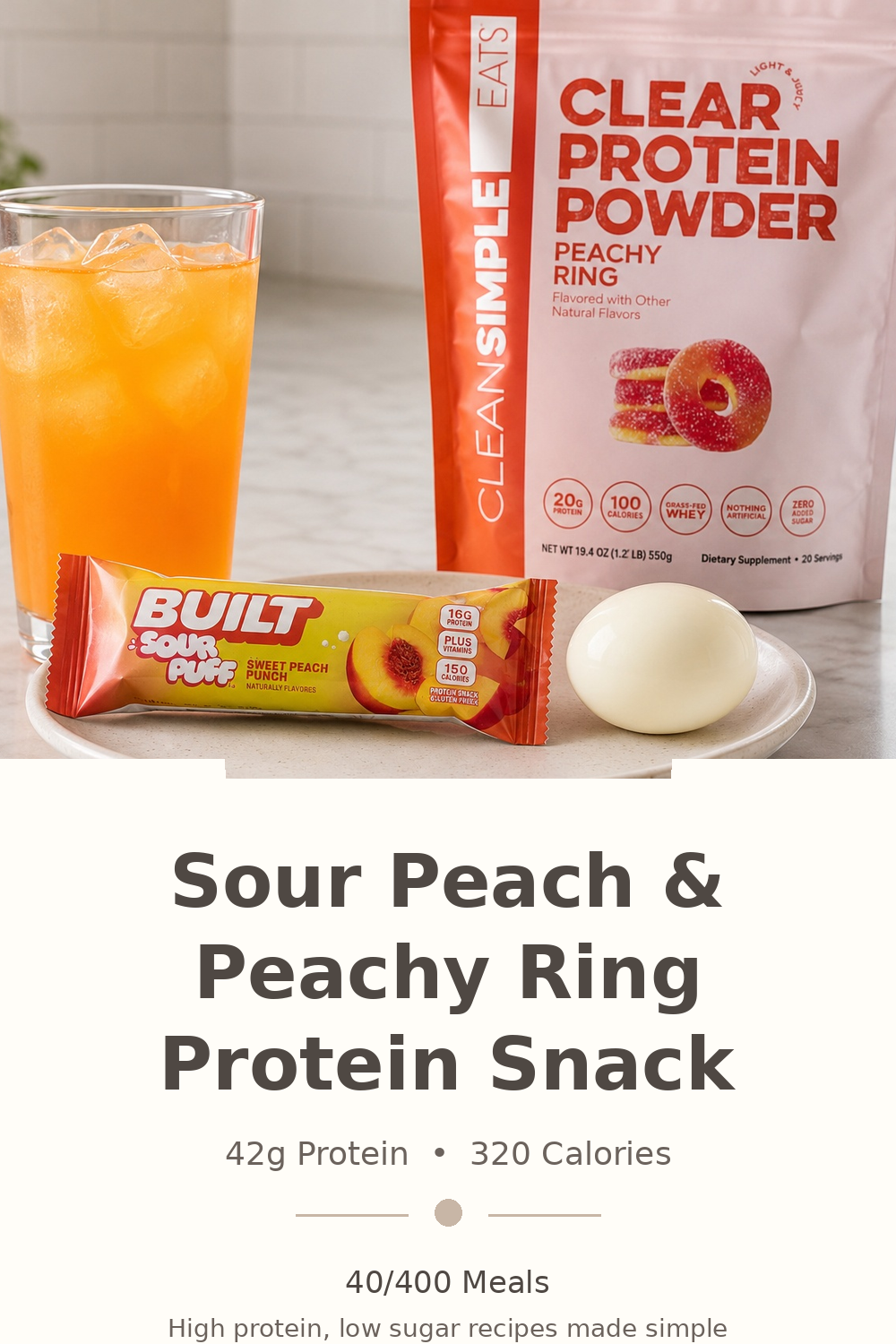 Sour Peach & Peachy Ring Protein Snack